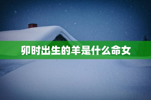 卯时出生的羊是什么命女