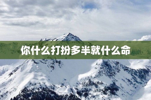 你什么打扮多半就什么命