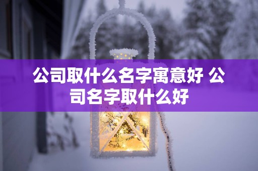 公司取什么名字寓意好 公司名字取什么好
