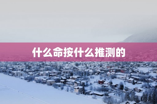 什么命按什么推测的