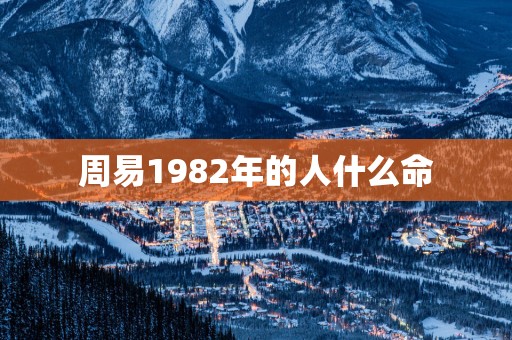 周易1982年的人什么命