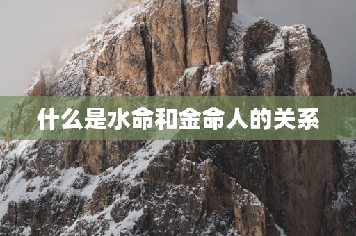 什么是水命和金命人的关系