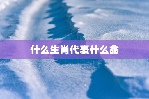 什么生肖代表什么命