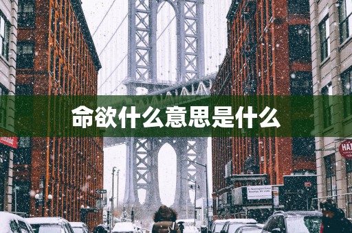 命欲什么意思是什么
