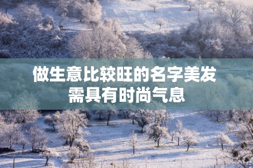 做生意比较旺的名字美发 需具有时尚气息