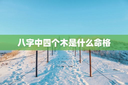 八字中四个木是什么命格