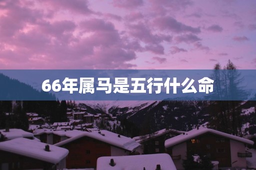 66年属马是五行什么命