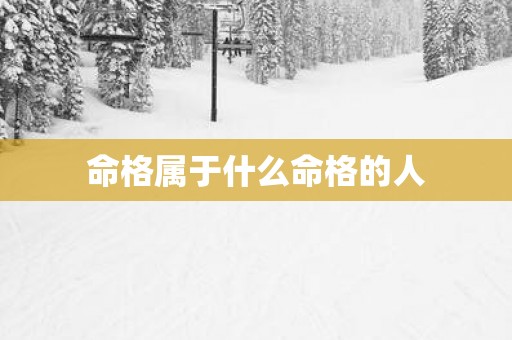 命格属于什么命格的人