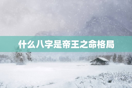 什么八字是帝王之命格局