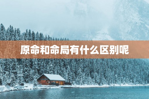 原命和命局有什么区别呢