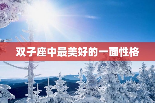 双子座中最美好的一面性格