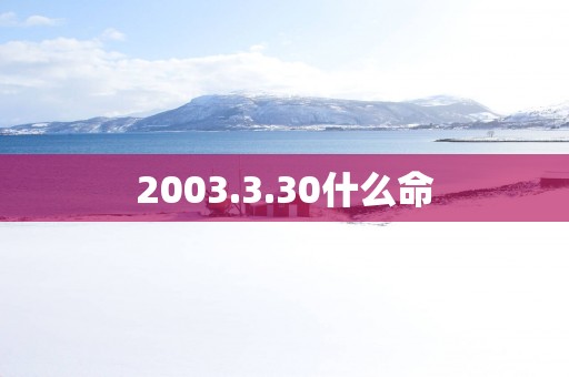 2003.3.30什么命