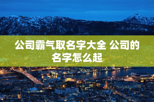 公司霸气取名字大全 公司的名字怎么起