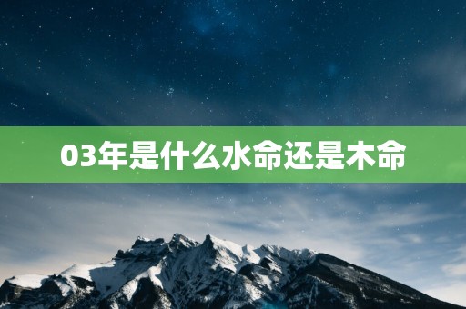 03年是什么水命还是木命