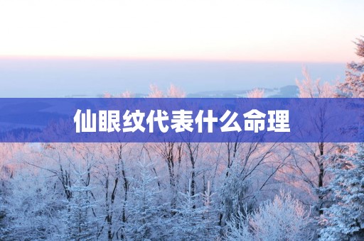 仙眼纹代表什么命理