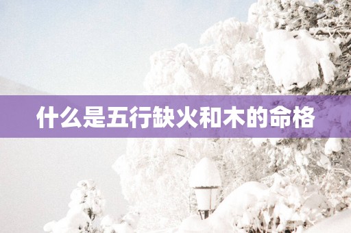 什么是五行缺火和木的命格