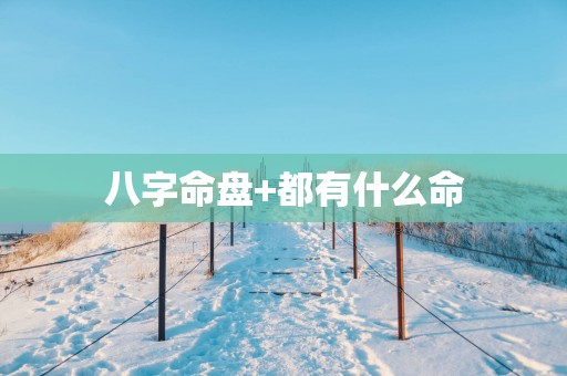 八字命盘+都有什么命