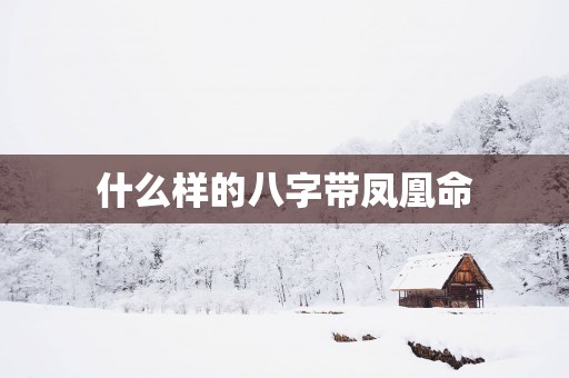 什么样的八字带凤凰命