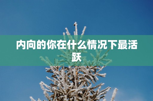 内向的你在什么情况下最活跃