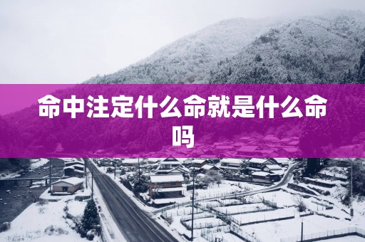 命中注定什么命就是什么命吗