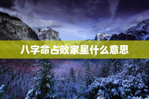 八字命占败家星什么意思