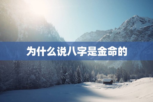为什么说八字是金命的