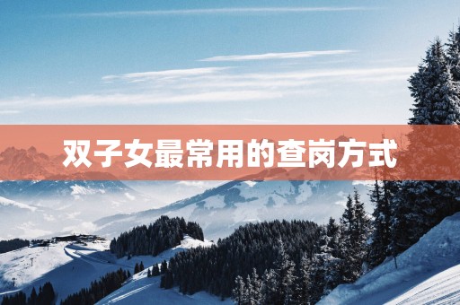 双子女最常用的查岗方式