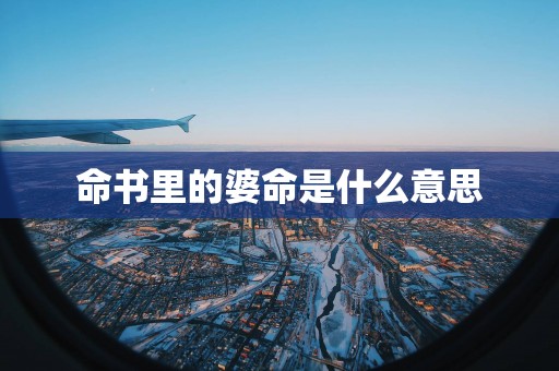 命书里的婆命是什么意思