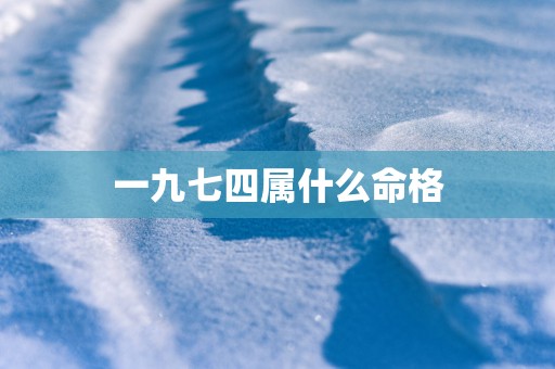 一九七四属什么命格
