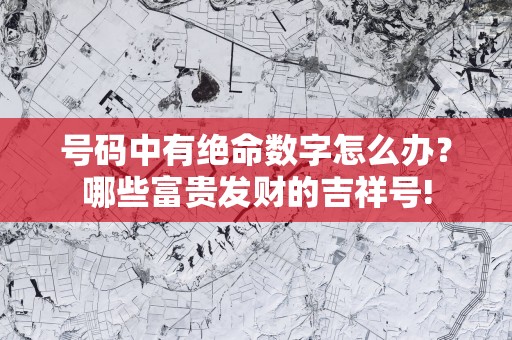 号码中有绝命数字怎么办？哪些富贵发财的吉祥号!