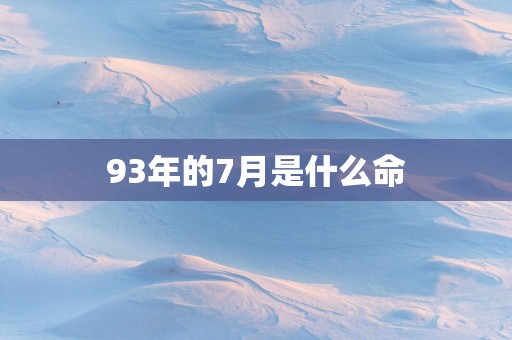 93年的7月是什么命