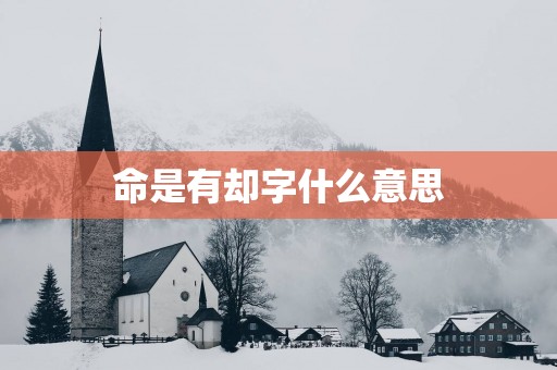 命是有却字什么意思