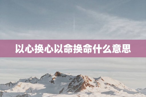 以心换心以命换命什么意思