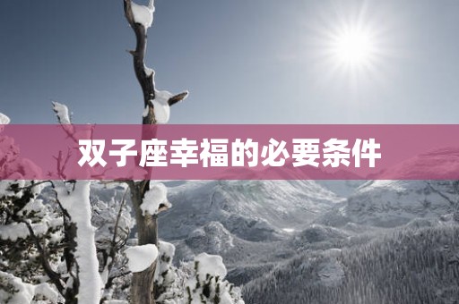双子座幸福的必要条件