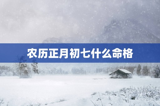 农历正月初七什么命格