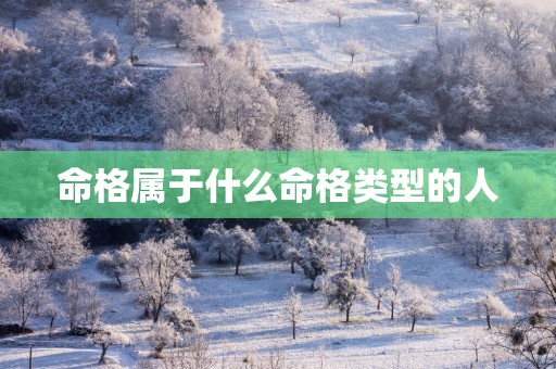 命格属于什么命格类型的人