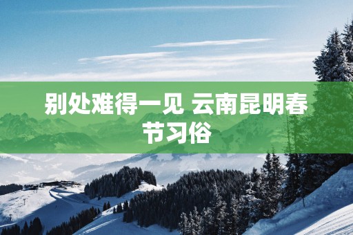 别处难得一见 云南昆明春节习俗