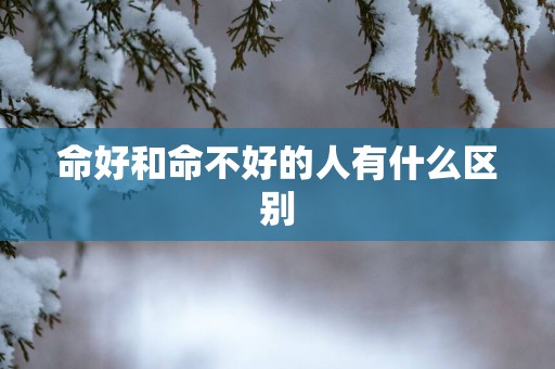 命好和命不好的人有什么区别