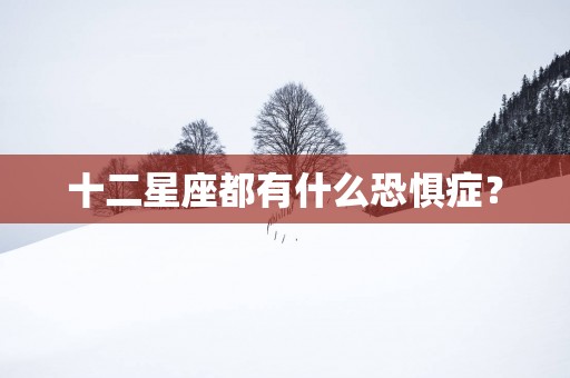十二星座都有什么恐惧症？
