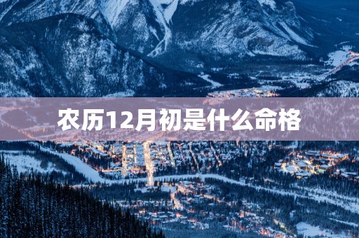 农历12月初是什么命格