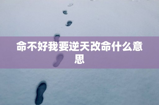 命不好我要逆天改命什么意思