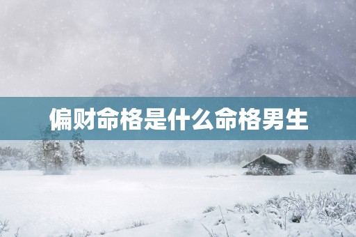 偏财命格是什么命格男生