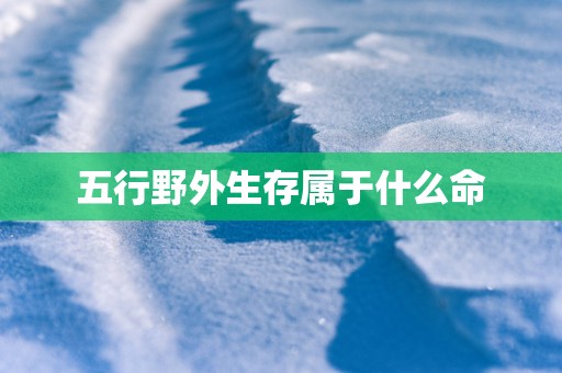五行野外生存属于什么命