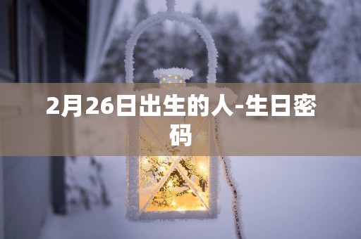 2月26日出生的人-生日密码