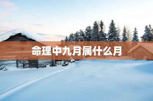 命理中九月属什么月