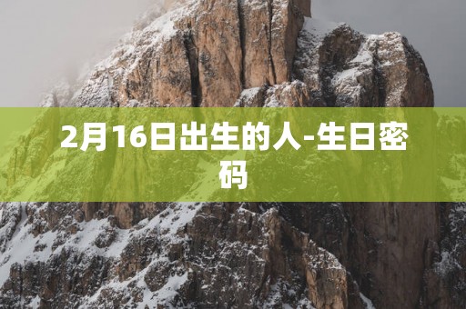 2月16日出生的人-生日密码