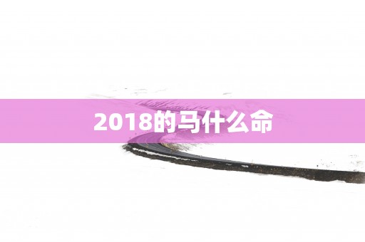 2018的马什么命