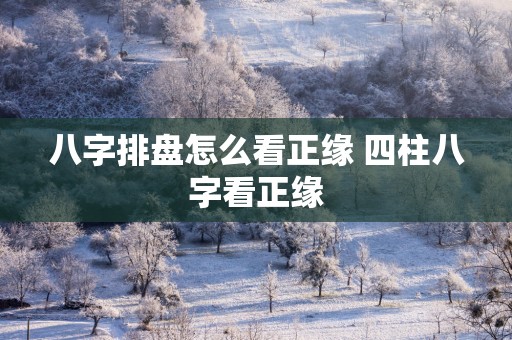 八字排盘怎么看正缘 四柱八字看正缘
