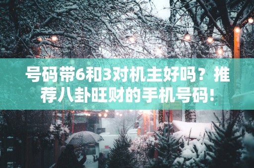 号码带6和3对机主好吗？推荐八卦旺财的手机号码!