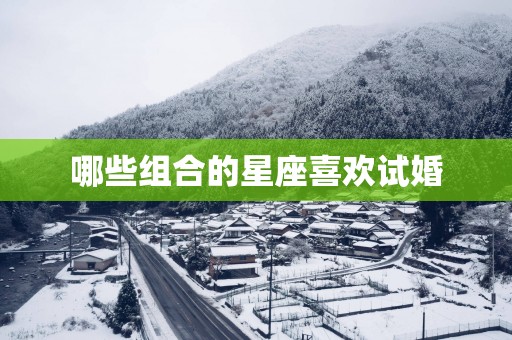 哪些组合的星座喜欢试婚